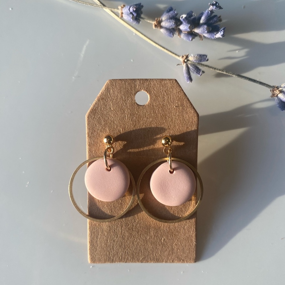 Ellie Earring in Light Pink w/ Hypoallergenic Brass stud